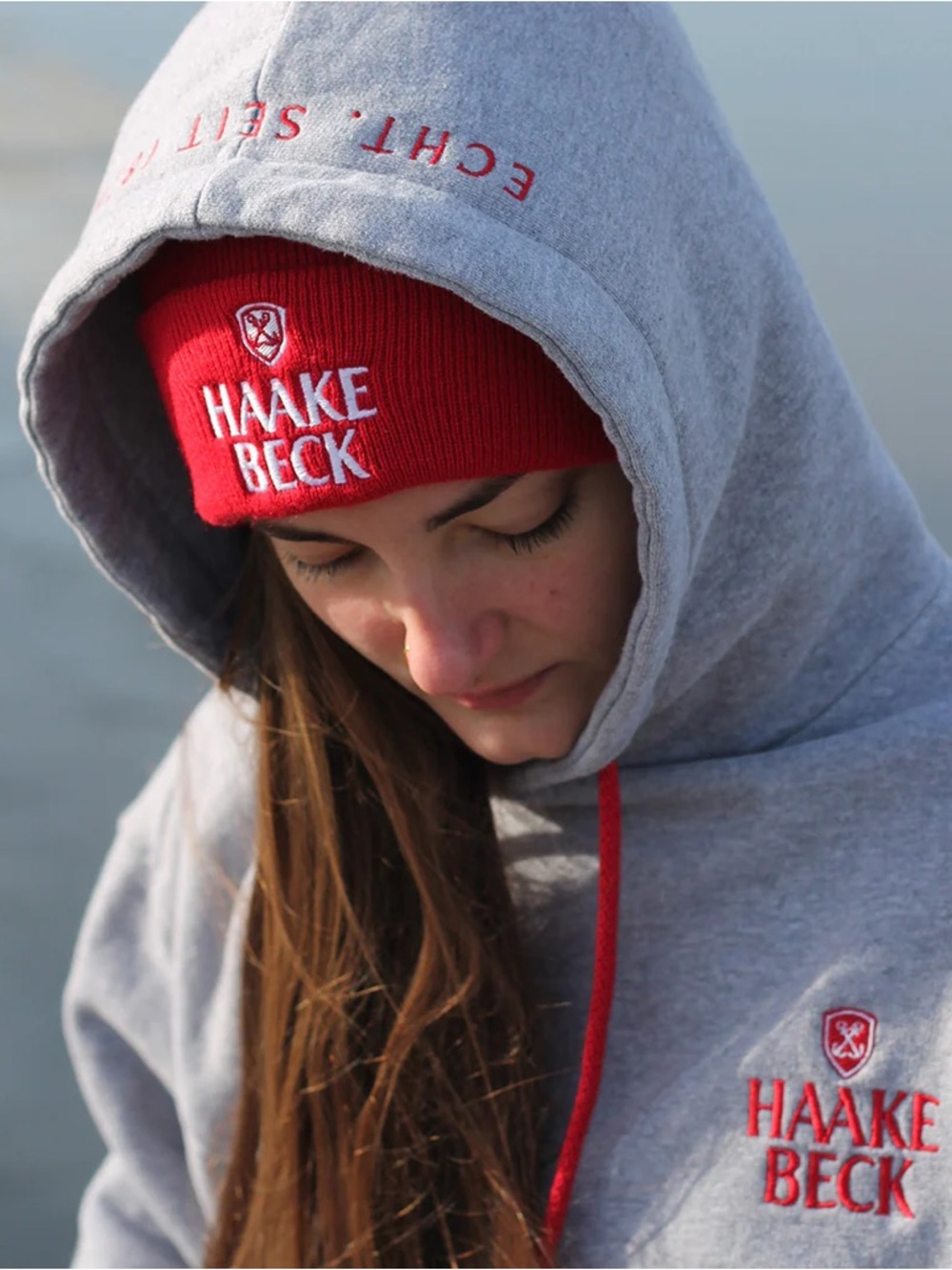 Haake-Beck Gray Hoodie Size Large